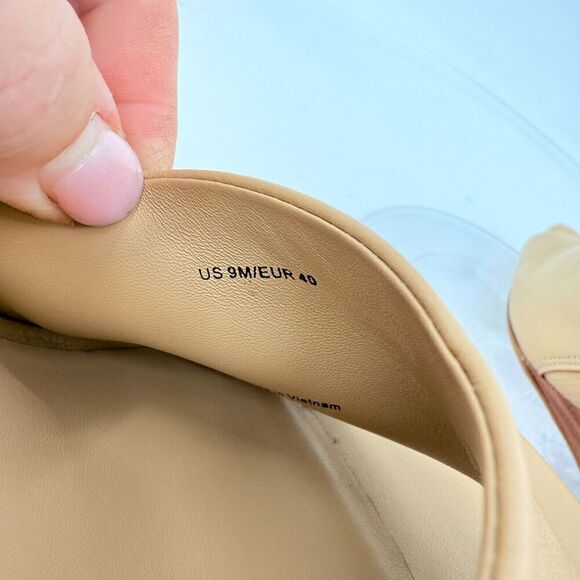 Vince Womens Pia Espadrille Mules Wedge Sandals Tan Brown Leather Size 9 Slides - Picture 11 of 15